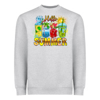 Heather Grey Hello Summer Heavyweight Sweatshirt - CowhideDigitalArt