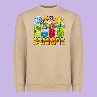 Hello Summer Heavyweight Sweatshirt Designed By Cowhidedigitalart