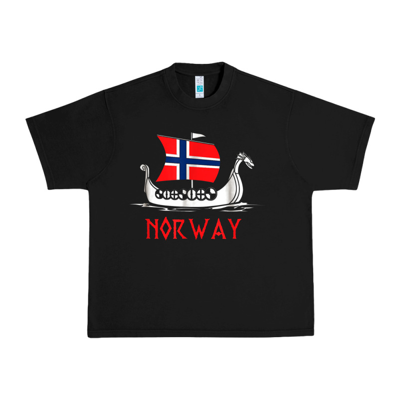 Boat Norwegian Flag Norway Viking Ship Norway Urban Heavy Tee by FloraArt | Teevron