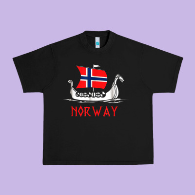 Boat Norwegian Flag Norway Viking Ship Norway Urban Heavy Tee Designed By Floraart