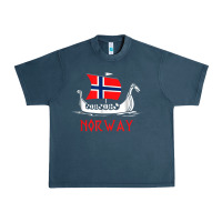 Midnight Navy boat norwegian flag norway viking ship norway Urban Heavy Tee - FloraArt