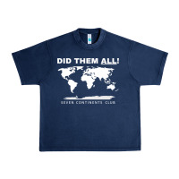 Navy Seven Continents Shirt Urban Heavy Tee - FloraArt