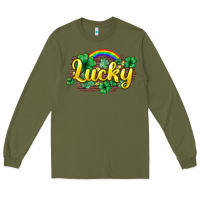 Army Green Lucky St. Patrick's Day Long Sleeve Tee - HowdyJamesFarm