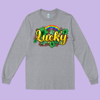 Lucky St. Patrick's Day Long Sleeve Tee Designed By Howdyjamesfarm