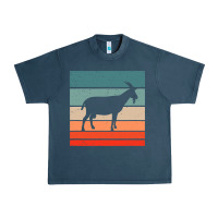 Midnight Navy goat goats retro style vintage 140 goat lover Urban Heavy Tee - ArtMosaic