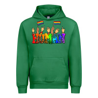 Emerald human with hands and pride flags Urban Hoodie - AdoDesignShop