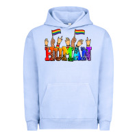 Pigment Grape Ice human with hands and pride flags Urban Hoodie - AdoDesignShop