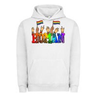 Pigment Lunar Rock human with hands and pride flags Urban Hoodie - AdoDesignShop