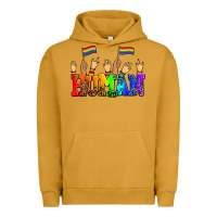 Pigment Peanut Butter human with hands and pride flags Urban Hoodie - AdoDesignShop