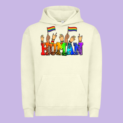Human With Hands And Pride Flags Urban Hoodie Designed By Adodesignshop