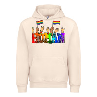 Sandshell human with hands and pride flags Urban Hoodie - AdoDesignShop