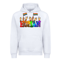 White human with hands and pride flags Urban Hoodie - AdoDesignShop