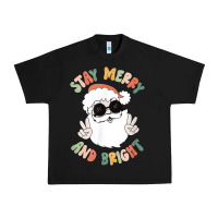 Black funny groovy stay merry and bright christmas santa claus t shirt Urban Heavy Tee - ArtMosaic