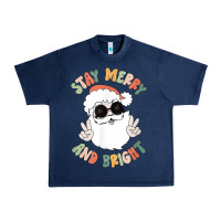 Navy funny groovy stay merry and bright christmas santa claus t shirt Urban Heavy Tee - ArtMosaic