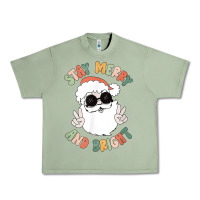 Oil Green funny groovy stay merry and bright christmas santa claus t shirt Urban Heavy Tee - ArtMosaic