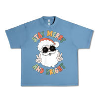 Pebble Blue funny groovy stay merry and bright christmas santa claus t shirt Urban Heavy Tee - ArtMosaic