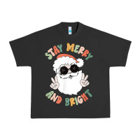 Pigment Black funny groovy stay merry and bright christmas santa claus t shirt Urban Heavy Tee - ArtMosaic