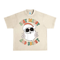 Sandshell funny groovy stay merry and bright christmas santa claus t shirt Urban Heavy Tee - ArtMosaic