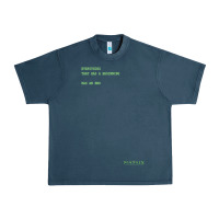Midnight Navy The Matrix Everything Has A Beginning Green Font Urban Heavy Tee - ArtMosaic