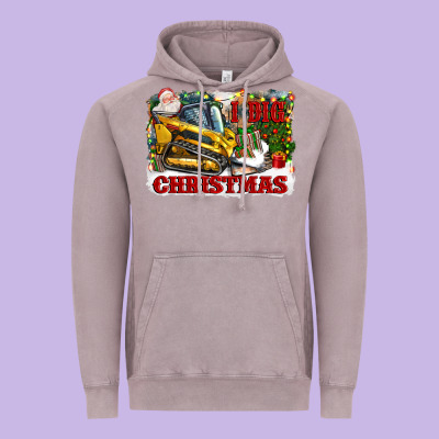 I Dig Christmas Vintage Hoodie Designed By Cowgirlartshop