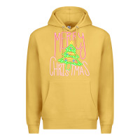 Antique Gold Merry Neon Christmas Premium Hoodie - CowhideDigitalArt