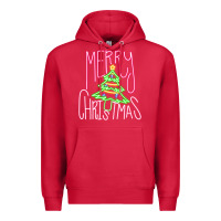 Cardinal Merry Neon Christmas Premium Hoodie - CowhideDigitalArt