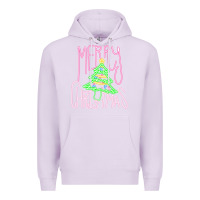 Lilac Merry Neon Christmas Premium Hoodie - CowhideDigitalArt