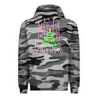 Slate Camo Merry Neon Christmas Premium Hoodie - CowhideDigitalArt