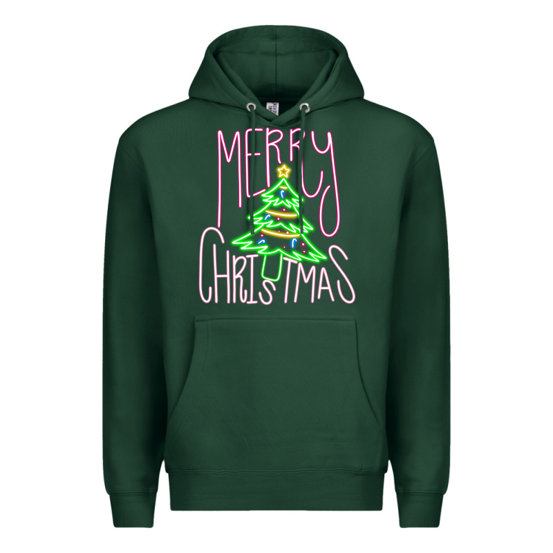 Merry Neon Christmas Premium Hoodie by CowhideDigitalArt | Teevron