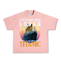 Salmon ship just a girl who loves titanic boat titanic girls woman t shirt Urban Heavy Tee - ArtMosaic