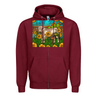 Burgundy Western Charolais Bull With Sunflowers Zipper Hoodie - LillyAllenDesigns