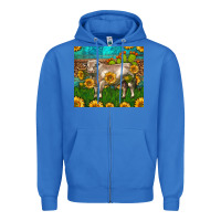 True Royal Western Charolais Bull With Sunflowers Zipper Hoodie - LillyAllenDesigns