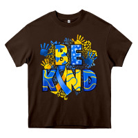 Chocolate Brown down syndrome be kind Heavy Core Tee - Artiststas