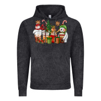Vintage Black christmas polar bear reindeer and snowman coffee c Vintage Hoodie - CowGirlArtShop