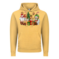 Vintage Mustard christmas polar bear reindeer and snowman coffee c Vintage Hoodie - CowGirlArtShop