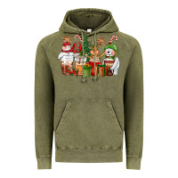 Vintage Olive christmas polar bear reindeer and snowman coffee c Vintage Hoodie - CowGirlArtShop