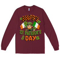 Burgundy happy st patricks day Long Sleeve Tee - CowGirlArtShop