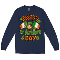 Navy happy st patricks day Long Sleeve Tee - CowGirlArtShop