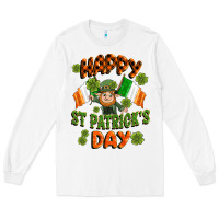 White happy st patricks day Long Sleeve Tee - CowGirlArtShop