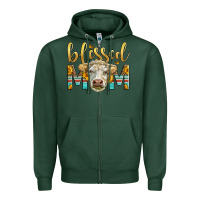 Sports Green Western Blessed Mom Charolais Bull Zipper Hoodie - LillyAllenDesigns