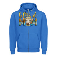 True Royal Western Blessed Mom Charolais Bull Zipper Hoodie - LillyAllenDesigns