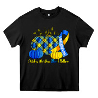 October We Wear Blue And Yellow With Pumpkins Heavy Core Tee | Teevron