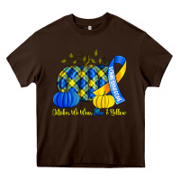 Chocolate Brown october we wear blue and yellow with pumpkins Heavy Core Tee - Artiststas