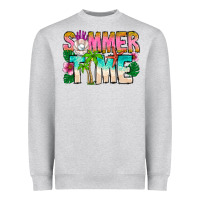 Heather Grey Summer Time Heavyweight Sweatshirt - CowhideDigitalArt