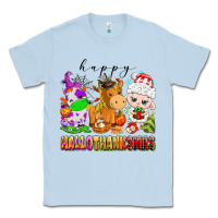 Dusty Blue happy hallothanksmas farm animals Classic Tee - texasbilliewilder