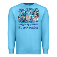 Ocean Blue snuggle up gnomies it's coll outside Premium Sweatshirt - BarkalooDesign