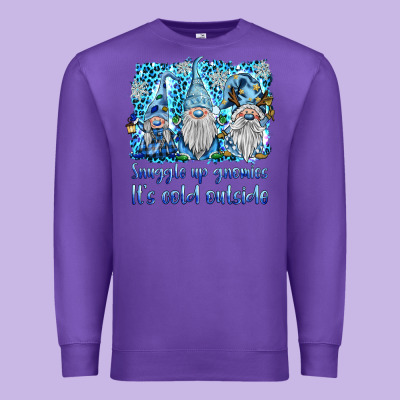 Snuggle Up Gnomies It's Coll Outside Premium Sweatshirt Designed By Barkaloodesign
