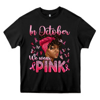Black in october we wear pink with afro woman Heavy Core Tee - Artiststas