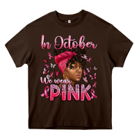 Chocolate Brown in october we wear pink with afro woman Heavy Core Tee - Artiststas