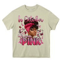 Mossy in october we wear pink with afro woman Heavy Core Tee - Artiststas